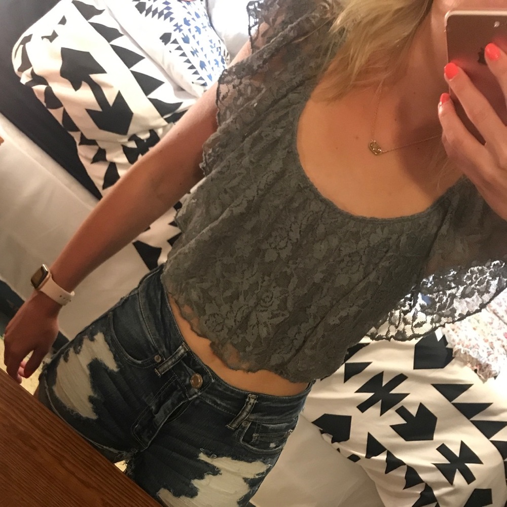 Hollister lace crop top